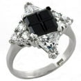 thumbnail image 1 of Alamode  Rhodium 925 Sterling Silver Ring with AAA Grade CZ, Jet - Size 8, 1 of 1