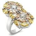 thumbnail image 1 of Alamode  Rhodium 925 Sterling Silver Ring with AAA Grade CZ, Multi Color - Size 5, 1 of 1