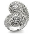 thumbnail image 1 of Alamode  Rhodium Brass Ring with AAA Grade CZ, Clear - Size 10, 1 of 1
