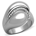 thumbnail image 1 of Alamode  Rhodium Brass Ring with Top Grade Crystal, Clear - Size 7, 1 of 1