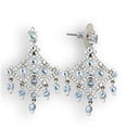 thumbnail image 1 of Alamode S35801 Rhodium 925 Sterling Silver Earrings with Top Grade Crystal, Sea Blue, 1 of 1