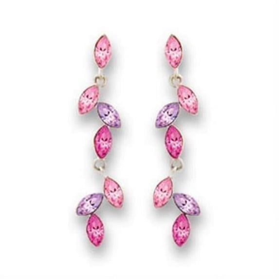 Alamode S411001 Rhodium 925 Sterling Silver Earrings with Top Grade Crystal, Multi Color