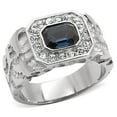 thumbnail image 1 of Alamode TK02210-9 Men High Polished Stainless Steel Ring with Top Grade Crystal in Montana - Size 9, 1 of 1