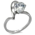 thumbnail image 1 of Alamode TK067-9 Women High Polished Stainless Steel Ring with AAA Grade CZ in Clear - Size 9, 1 of 1