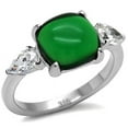 thumbnail image 1 of Alamode TK087-10 Women High Polished Stainless Steel Ring with Synthetic in Emerald - Size 10, 1 of 1