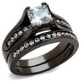 thumbnail image 1 of Alamode TK0W383DC-9 Women IP Dark Brown Stainless Steel Ring with AAA Grade CZ in Clear - Size 9, 1 of 1