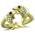 thumbnail image 1 of Alamode TK1023-8 Women IP Gold Stainless Steel Ring with Top Grade Crystal in Multi Color - Size 8, 1 of 1