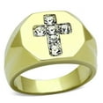 thumbnail image 1 of Alamode TK1062-11 Men Two-Tone IP Gold Stainless Steel Ring with Top Grade Crystal in Clear - Size 11, 1 of 1