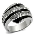 thumbnail image 1 of Alamode TK1134-5 Women High Polished Stainless Steel Ring with Top Grade Crystal in Clear - Size 5, 1 of 1