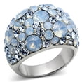 thumbnail image 1 of Alamode TK1147-7 Women High Polished Stainless Steel Ring with Top Grade Crystal in Sea Blue - Size 7, 1 of 1
