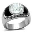 thumbnail image 1 of Alamode TK1199-12 Men High Polished Stainless Steel Ring with Top Grade Crystal in Clear - Size 12, 1 of 1
