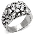 thumbnail image 1 of Alamode TK121-8 Men High Polished Stainless Steel Ring with AAA Grade CZ in Clear - Size 8, 1 of 1