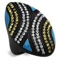 thumbnail image 1 of Alamode TK1294-6 IP Black Ion Plating Stainless Steel Ring with Top Grade Crystal, Citrine Yellow - Size 6, 1 of 1