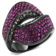thumbnail image 1 of Alamode TK1303LJ-10 Women IP Light Black Stainless Steel Ring with Top Grade Crystal in Light Peach - Size 10, 1 of 1