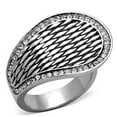 thumbnail image 1 of Alamode TK1328-8 Women High Polished Stainless Steel Ring with Top Grade Crystal in Clear - Size 8, 1 of 1