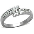 thumbnail image 1 of Alamode TK1335-5 Women High Polished Stainless Steel Ring with Top Grade Crystal in Clear - Size 5, 1 of 1