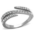 thumbnail image 1 of Alamode TK1338-5 Women High Polished Stainless Steel Ring with Top Grade Crystal in Clear - Size 5, 1 of 1