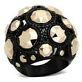 thumbnail image 1 of Alamode TK1366-7 IP Black Ion Plating Stainless Steel Ring with Top Grade Crystal, Metallic Light Gold - Size 7, 1 of 1