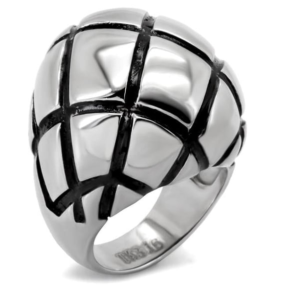 Alamode TK139-6 Women High Polished Stainless Steel Ring with No Stone in No Stone - Size 6
