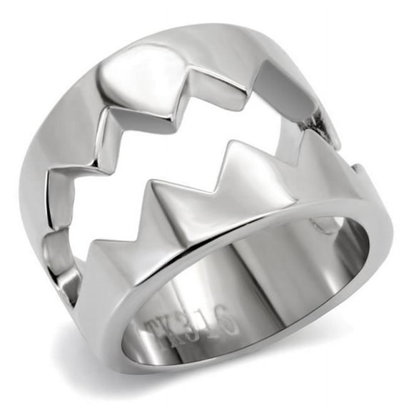 Alamode TK143-5 Women High Polished Stainless Steel Ring with No Stone in No Stone - Size 5