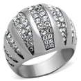 thumbnail image 1 of Alamode TK1430-7 Women High Polished Stainless Steel Ring with Top Grade Crystal in Clear - Size 7, 1 of 1