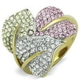 thumbnail image 1 of Alamode TK1441-6 Two-Tone IP Gold Ion Plating Stainless Steel Ring with Top Grade Crystal, Multi Color - Size 6, 1 of 1