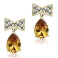 thumbnail image 1 of Alamode TK1487 Women IP Gold Stainless Steel Earrings with AAA Grade CZ in Champagne, 1 of 1