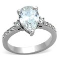 thumbnail image 1 of Alamode TK1493-5 Women High Polished Stainless Steel Ring with AAA Grade CZ in Clear - Size 5, 1 of 1