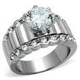thumbnail image 1 of Alamode TK1524-6 Women High Polished Stainless Steel Ring with AAA Grade CZ in Clear - Size 6, 1 of 1