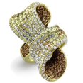 thumbnail image 1 of Alamode TK1635-8 Women IP Gold Stainless Steel Ring with Top Grade Crystal in Multi Color - Size 8, 1 of 1
