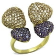 thumbnail image 1 of Alamode TK1639-7 IP Gold Ion Plating Stainless Steel Ring with AAA Grade CZ, Multi Color - Size 7, 1 of 1