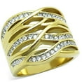 thumbnail image 1 of Alamode TK1699-9 Women Two-Tone IP Gold Stainless Steel Ring with AAA Grade CZ in Clear - Size 9, 1 of 1