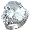 thumbnail image 1 of Alamode TK1747-5 Women High Polished Stainless Steel Ring with AAA Grade CZ in Clear - Size 5, 1 of 1