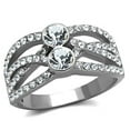 thumbnail image 1 of Alamode TK1758-5 Women High Polished Stainless Steel Ring with Top Grade Crystal in Clear - Size 5, 1 of 1