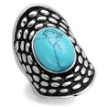 thumbnail image 1 of Alamode TK1780-5 High Polished No Plating Stainless Steel Ring with Synthetic Turquoise, Sea Blue - Size 5, 1 of 1