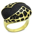 thumbnail image 1 of Alamode TK1784-10 Women IP Gold Stainless Steel Ring with Epoxy in Jet - Size 10, 1 of 1