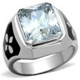 thumbnail image 1 of Alamode TK1813-12 Men High Polished Stainless Steel Ring with AAA Grade CZ in Clear - Size 12, 1 of 1