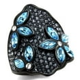 thumbnail image 1 of Alamode TK1834-8 Women IP Black Stainless Steel Ring with Top Grade Crystal in Sea Blue - Size 8, 1 of 1