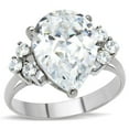 thumbnail image 1 of Alamode TK186-9 Women High Polished Stainless Steel Ring with AAA Grade CZ in Clear - Size 9, 1 of 1