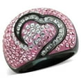 thumbnail image 1 of Alamode TK1871-8 Women Two-Tone IP Black Stainless Steel Ring with Top Grade Crystal in Light Rose - Size 8, 1 of 1