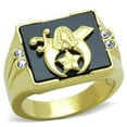 thumbnail image 1 of Alamode TK1890-9 Men IP Gold Stainless Steel Ring with Synthetic in Jet - Size 9, 1 of 1