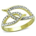 thumbnail image 1 of Alamode TK1907-8 Women Two-Tone IP Gold Stainless Steel Ring with Top Grade Crystal in Clear - Size 8, 1 of 1