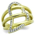 thumbnail image 1 of Alamode TK1913-9 Women Two-Tone IP Gold Stainless Steel Ring with Top Grade Crystal in Clear - Size 9, 1 of 1