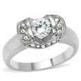 thumbnail image 1 of Alamode TK194-10 Women High Polished Stainless Steel Ring with AAA Grade CZ in Clear - Size 10, 1 of 1