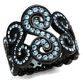 thumbnail image 1 of Alamode TK2018-8 Women IP Black Stainless Steel Ring with Top Grade Crystal in Sea Blue - Size 8, 1 of 1