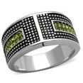 thumbnail image 1 of Alamode TK2022-10 Women High Polished Stainless Steel Ring with Top Grade Crystal in Olivine - Size 10, 1 of 1