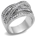 thumbnail image 1 of Alamode TK2096-8 Women High Polished Stainless Steel Ring with AAA Grade CZ in Clear - Size 8, 1 of 1