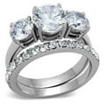 thumbnail image 1 of Alamode TK2177-7 Women High Polished Stainless Steel Ring with AAA Grade CZ in Clear - Size 7, 1 of 1