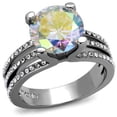 thumbnail image 1 of Alamode TK2179-10 Women High Polished Stainless Steel Ring with AAA Grade CZ in White AB - Size 10, 1 of 1