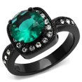 thumbnail image 1 of Alamode TK2209-5 Women IP Black Stainless Steel Ring with Synthetic in Blue Zircon - Size 5, 1 of 1